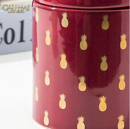 Lọ Kẹo Golden Iconique — Fêtes Art Canister - CẬU HAI HOME DECOR
