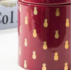 Lọ Kẹo Gốm Sứ Holiday Seasons Golden Fêtes Art Canister 8.5x14-CẬU HAI HOME DECOR