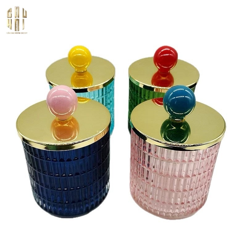 LỌ KẸO JADE CRYSTAL - OLIVE CHERRY JAR - CẬU HAI HOME DECOR
