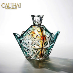 Lọ Kẹo Pha Lê Ngũ Sắc Arc-En-Ciel Couronne Royale Cristalleries Candy Bonbonnière 16x18-CẬU HAI HOME DECOR