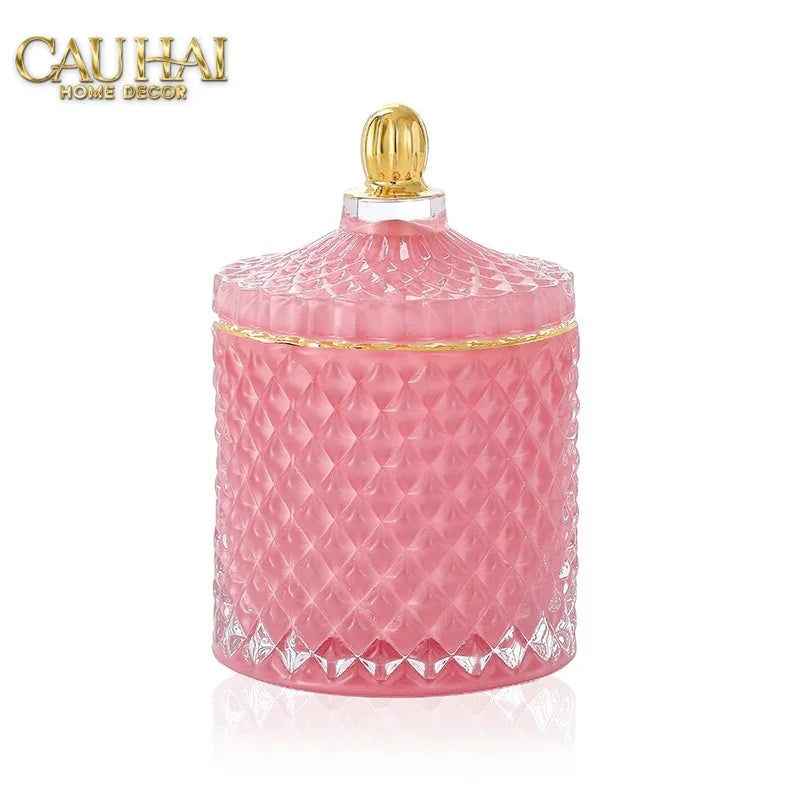 Lọ Kẹo Thuỷ Tinh Castle Wall Cyan / Savior-Lọ kẹo Canister Bonbonnière-CẬU HAI HOME DECOR