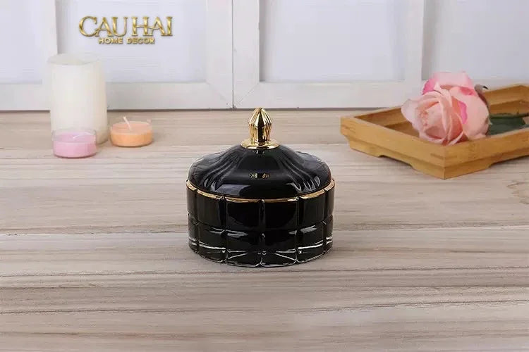 Lọ Kẹo Thuỷ Tinh Castle Wall Cyan / Savior-Lọ kẹo Canister Bonbonnière-CẬU HAI HOME DECOR