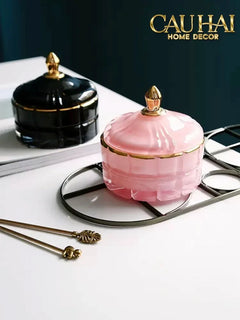 Lọ Kẹo Thuỷ Tinh Castle Wall Cyan / Savior-Lọ kẹo Canister Bonbonnière-CẬU HAI HOME DECOR