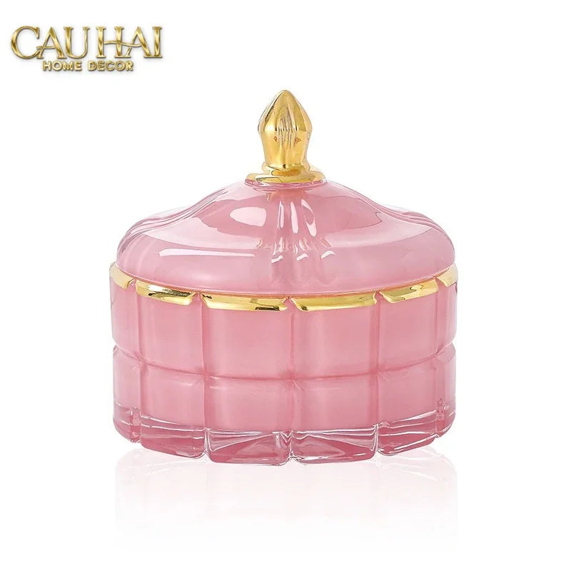 Lọ Kẹo Thuỷ Tinh Castle Wall Cyan / Savior-Lọ kẹo Canister Bonbonnière-CẬU HAI HOME DECOR