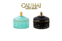 Lọ Kẹo Thuỷ Tinh Castle Wall Cyan / Savior-Lọ kẹo Canister Bonbonnière-CẬU HAI HOME DECOR