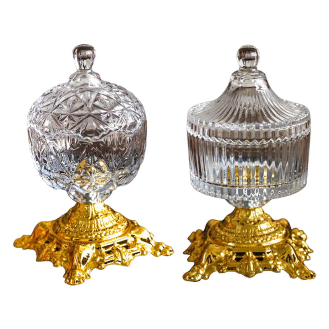 Lọ Kẹo Thuỷ Tinh Pedestal Glass Candy Jar H23 - Cậu Hai Home Decor