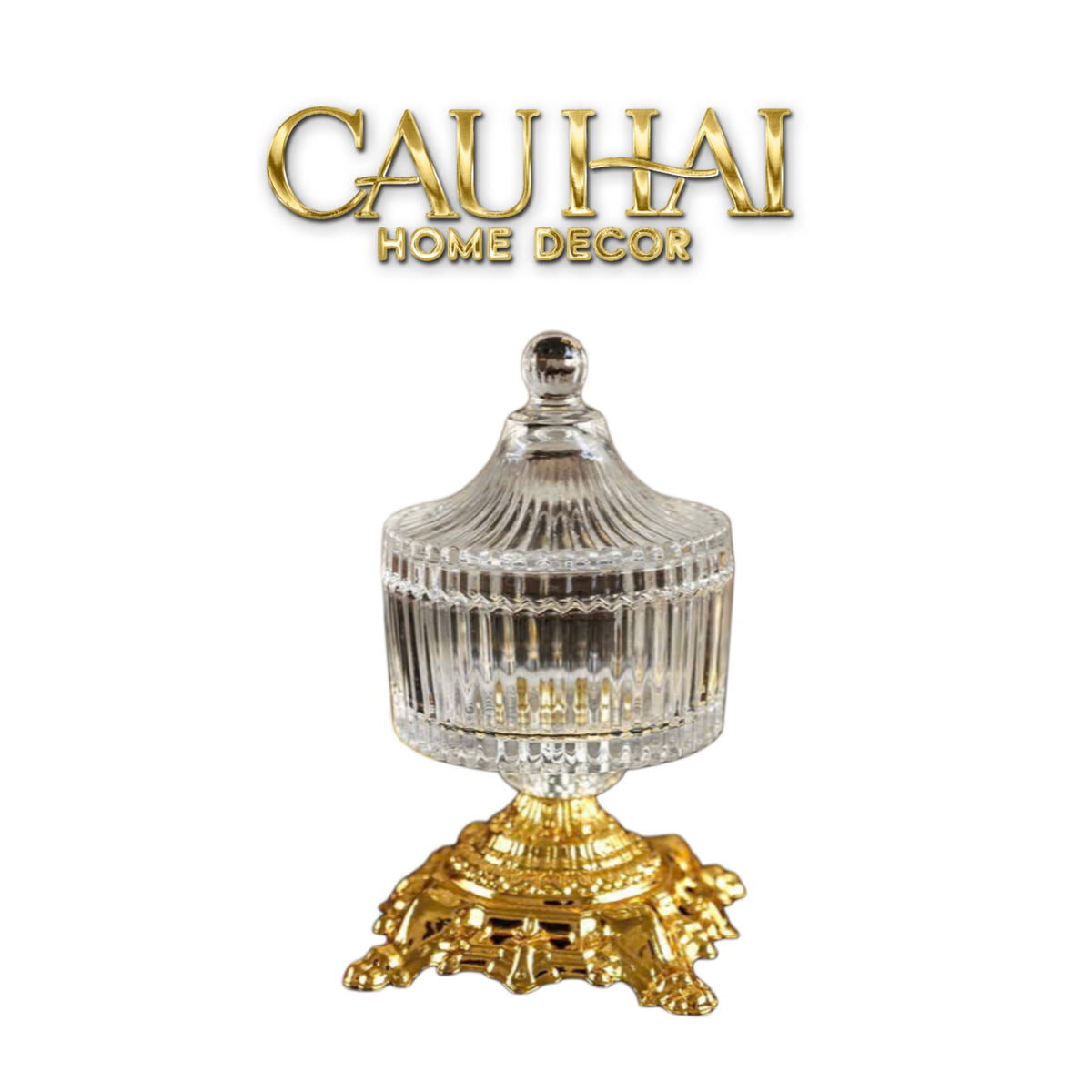Lọ Keọ Thuỷ Tinh Pedestal Glass Candy Jar H23-LY THỦY TINH-CẬU HAI HOME DECOR-Classic-CẬU HAI HOME DECOR