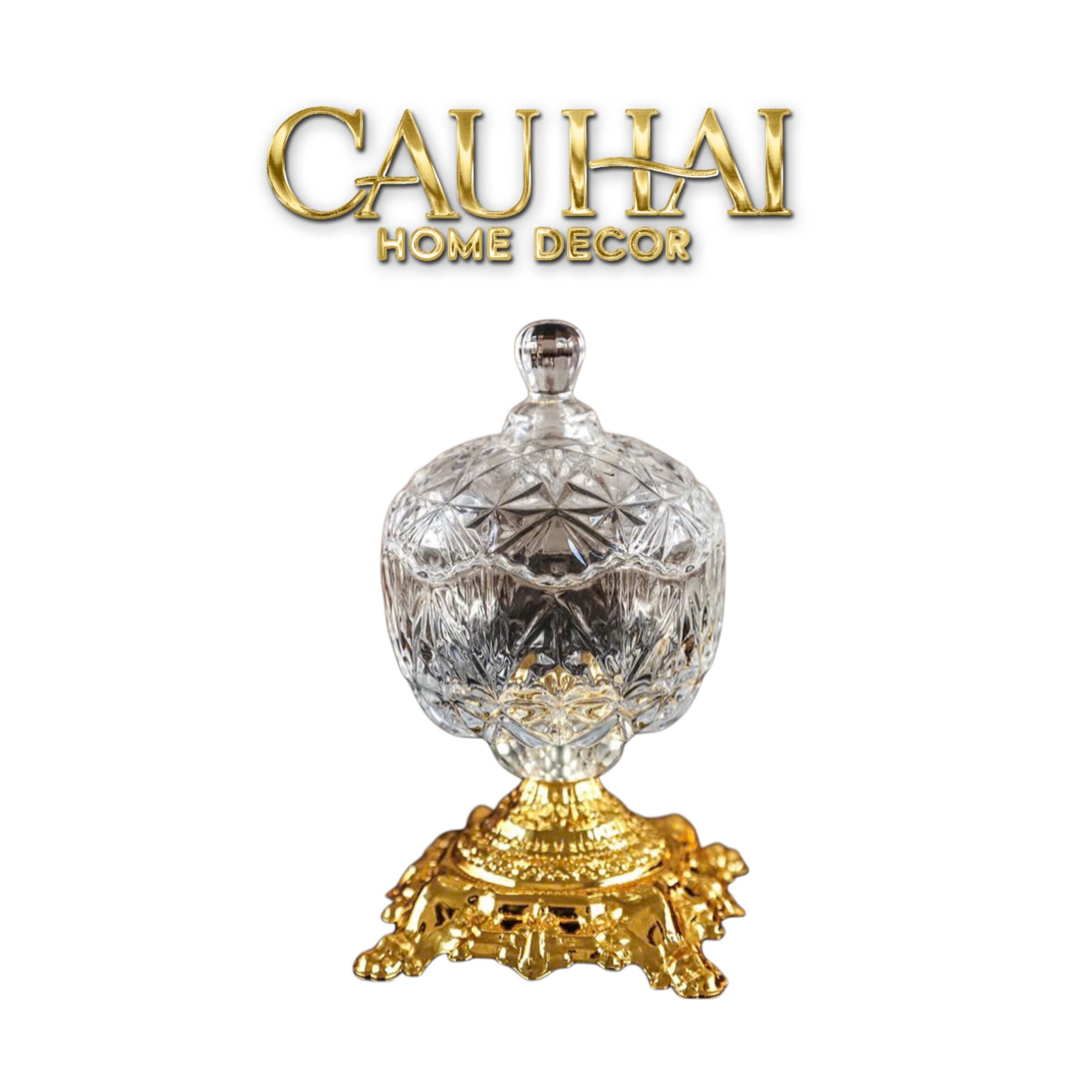 Lọ Keọ Thuỷ Tinh Pedestal Glass Candy Jar H23-LY THỦY TINH-CẬU HAI HOME DECOR