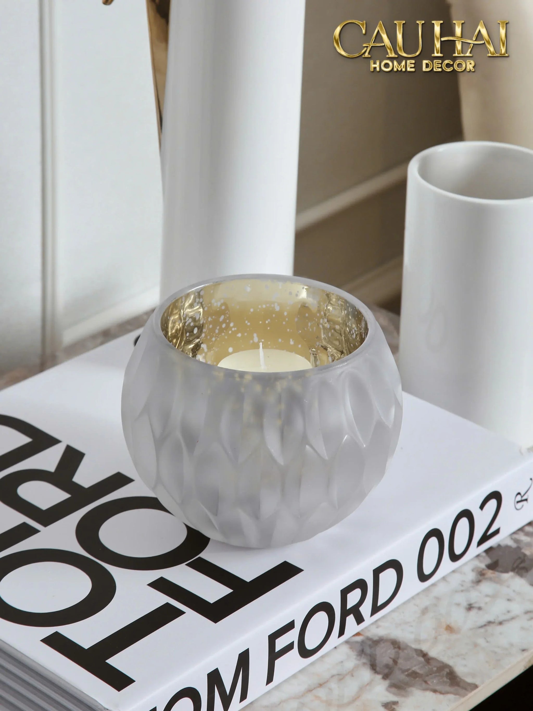 Lọ Nến Opaline Aurum Glow Candle Bowl.-CẬU HAI HOME DECOR