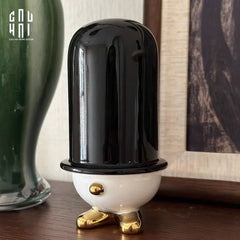 Lọ Tăm Bông Gốm Sứ Kingmans Tailor Gentlement Penguine 8x15-HŨ TRANG TRÍ-CẬU HAI HOME DECOR
