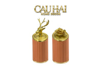 Lọ Tăm Da Luxe Leather - Cognac-HŨ TRANG TRÍ-CẬU HAI HOME DECOR