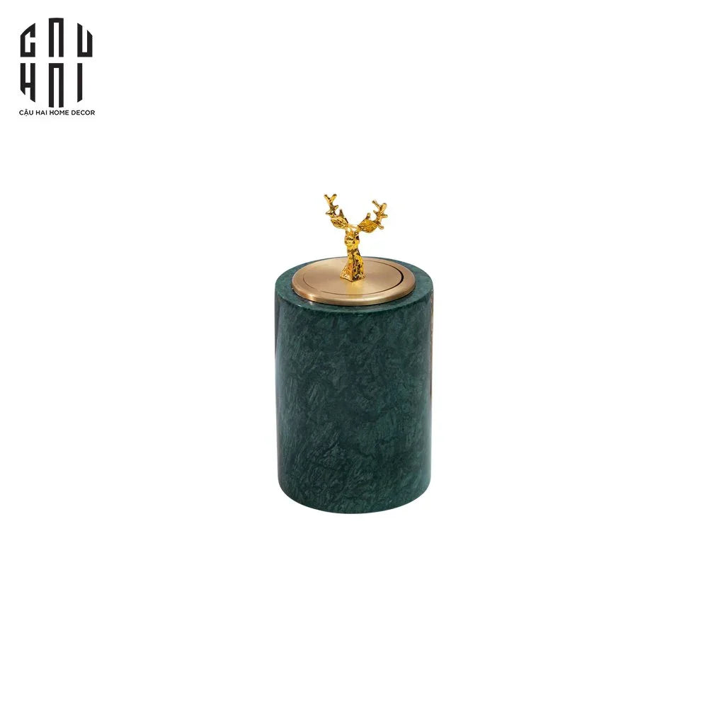 LỌ TĂM EMERALD MARBLE REINDEER SS25-CẬU HAI HOME DECOR
