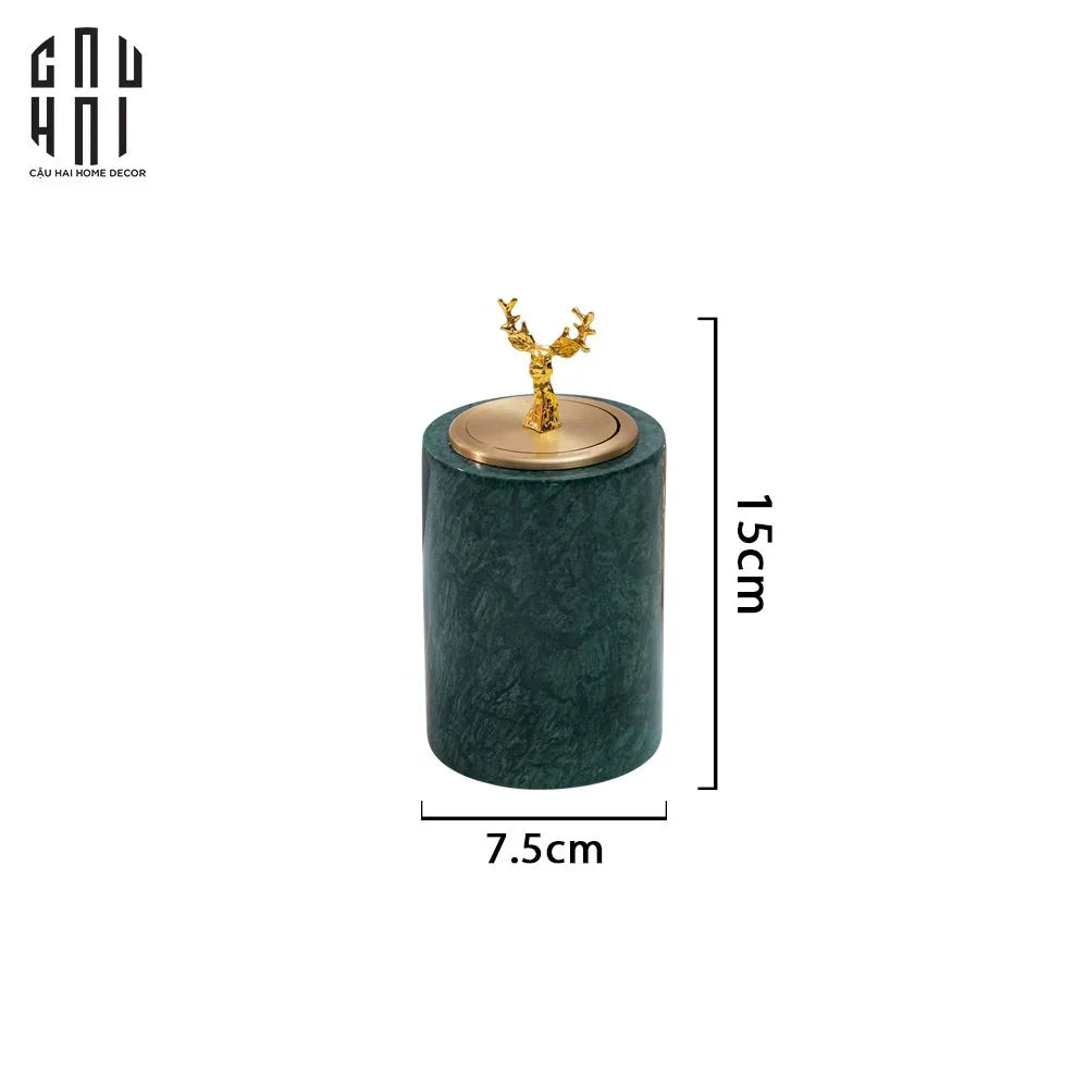 LỌ TĂM EMERALD MARBLE REINDEER SS25-CẬU HAI HOME DECOR