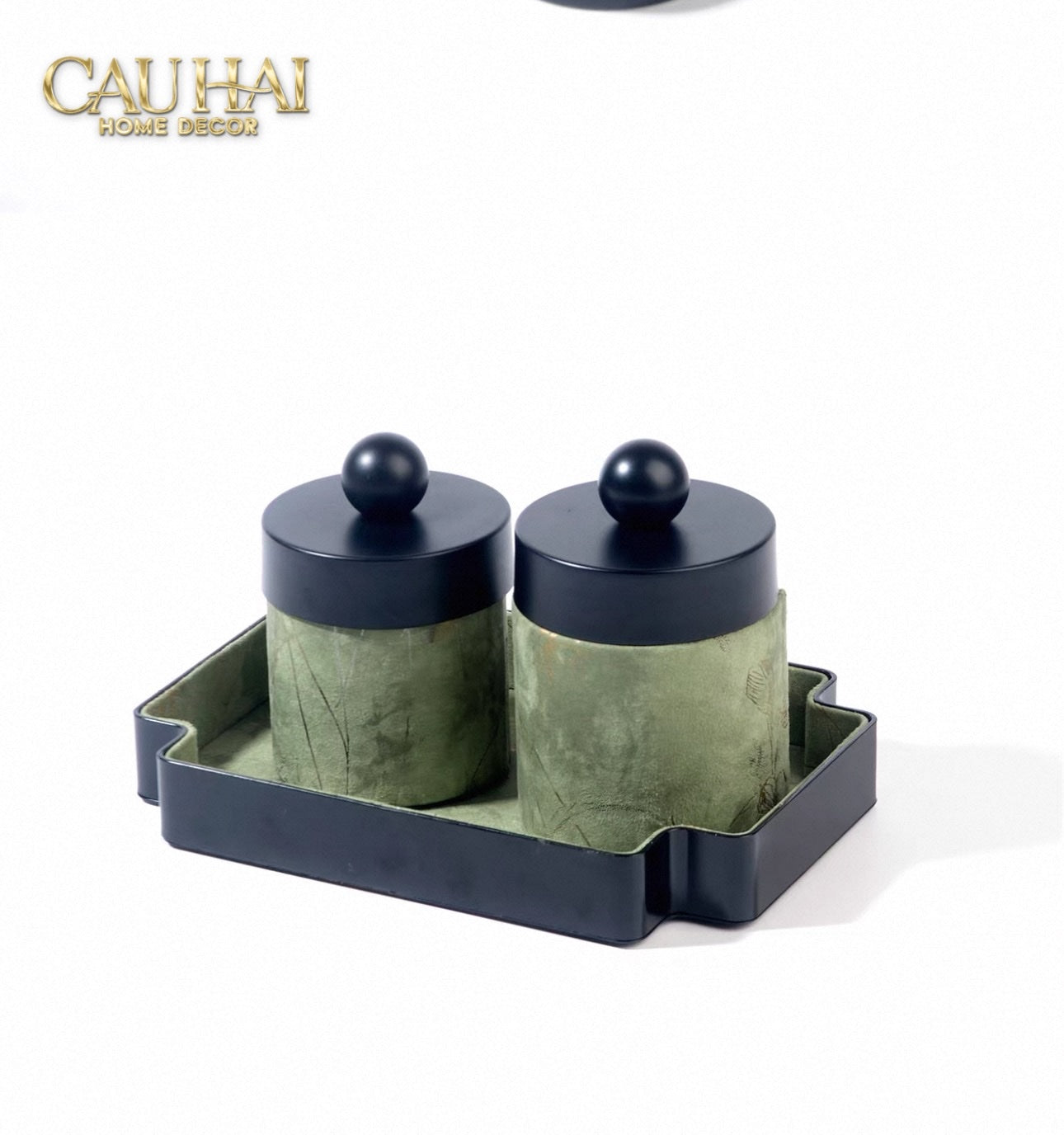 Lọ Tăm / Gạt Tàn Lux Oakwood Verdant Impériale Leather - CẬU HAI HOME DECOR