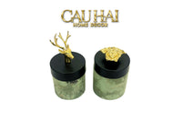 Lọ Tăm / Gạt Tàn Lux Oakwood Verdant Impériale Leather-CẬU HAI HOME DECOR
