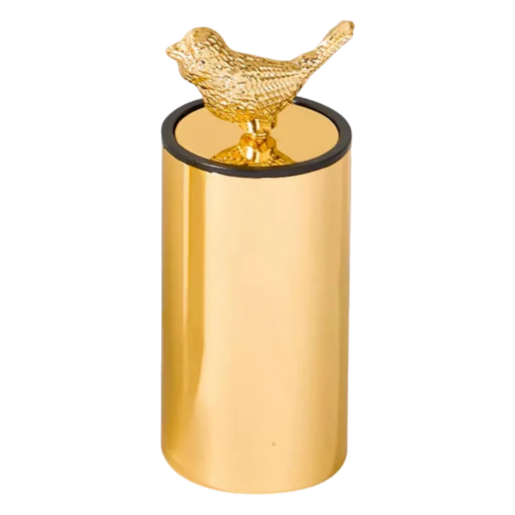 Lọ Tăm Golden Bird Toothpick Holder 5*13-Lọ Tăm bông - Bathroom Vanity-CẬU HAI HOME DECOR