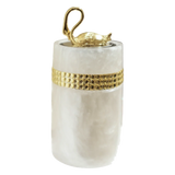 Lọ Tăm Khảm Xà Cừ Resin Cygne Nacre D'Or Toothpick Holder 6x12-Lọ Tăm bông - Bathroom Vanity-CẬU HAI HOME DECOR