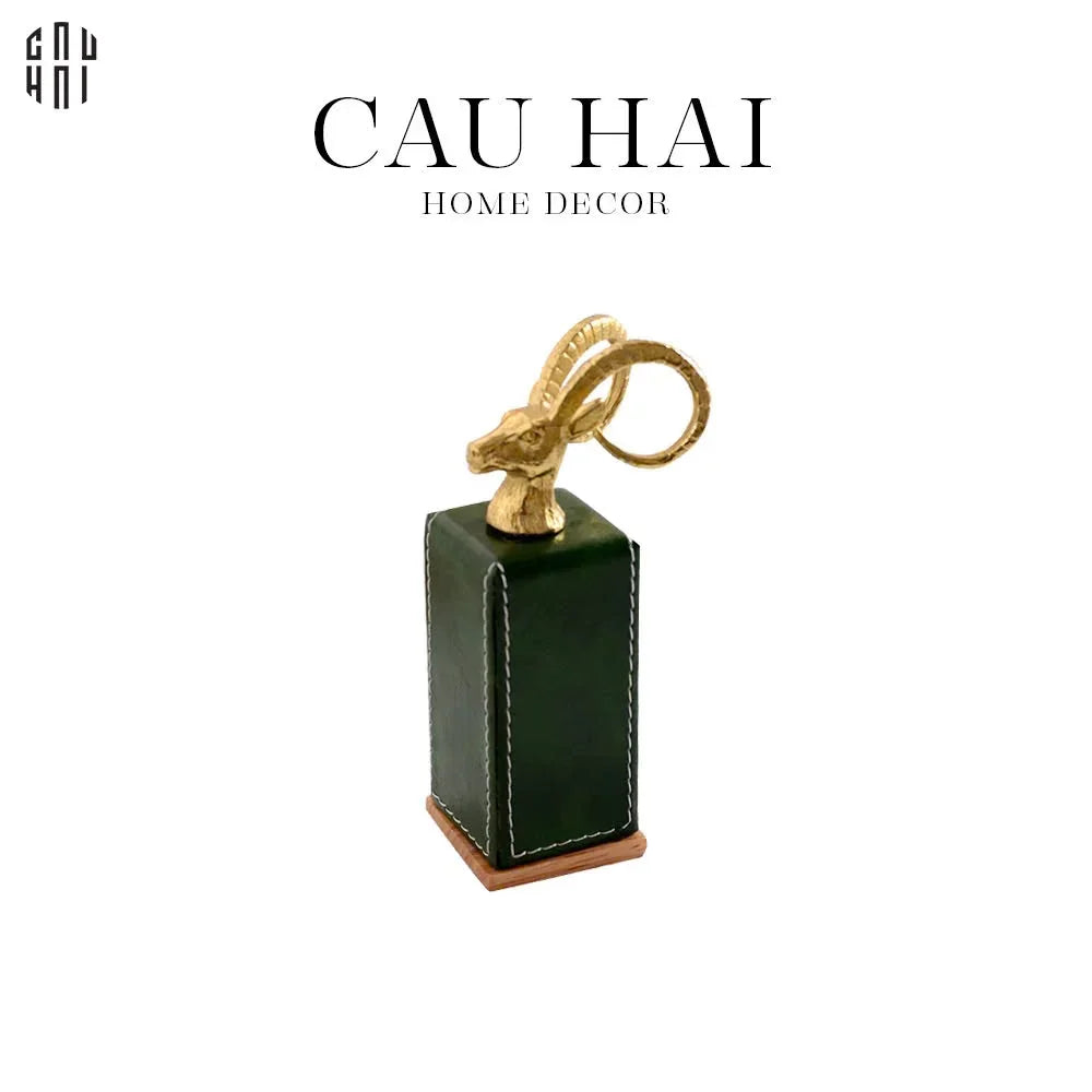 LỌ TĂM LEATHER OAKWOOD - THE CHARMING ALLEY PREMIUM SS25-CẬU HAI HOME DECOR