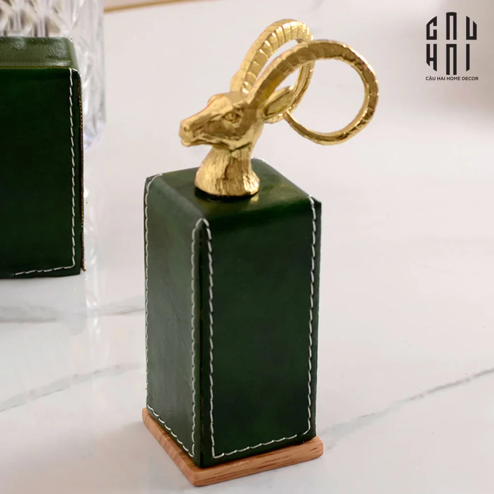 LỌ TĂM LEATHER OAKWOOD - THE CHARMING ALLEY PREMIUM SS25-CẬU HAI HOME DECOR