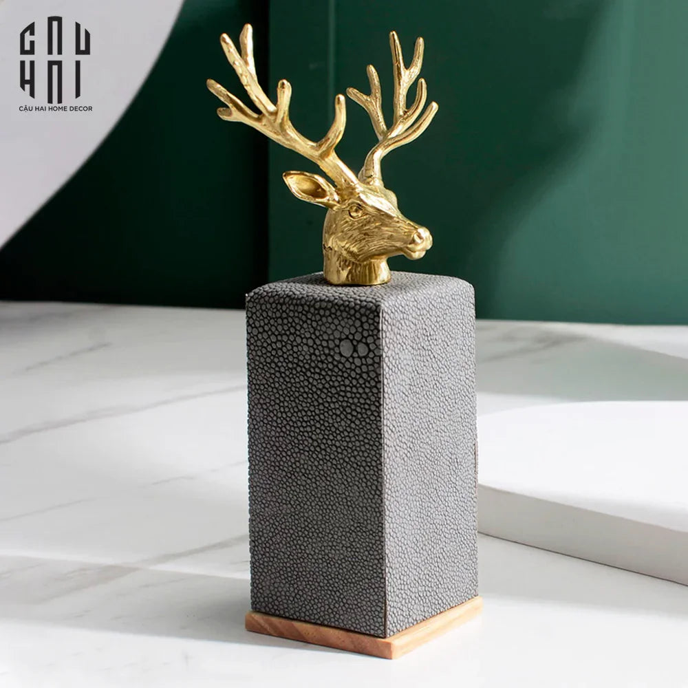 LỌ TĂM OAKWOOD LEATHER - GRAY ALLEY SS25-CẬU HAI HOME DECOR