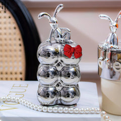 Lọ Tăm Silver Miley - Red Bow Ss25-CẬU HAI HOME DECOR