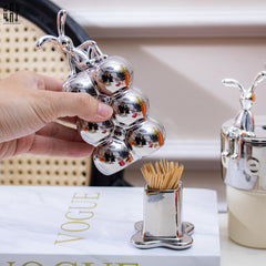 Lọ Tăm Silver Miley - Red Bow Ss25-HŨ TRANG TRÍ-CẬU HAI HOME DECOR