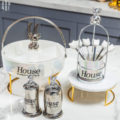 Lọ Tăm Silver Teddy Oval-HŨ TRANG TRÍ-CẬU HAI HOME DECOR