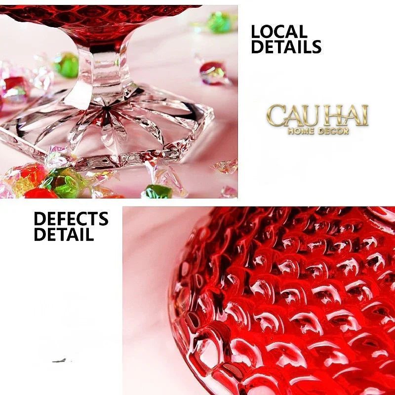Lọ Thuỷ Tinh Lollipop Ruby Bonbonnière 16x25-Lọ kẹo Canister Bonbonnière-Đối tác tại Trung Quốc theo từng đơn đặt hàng-CẬU HAI HOME DECOR