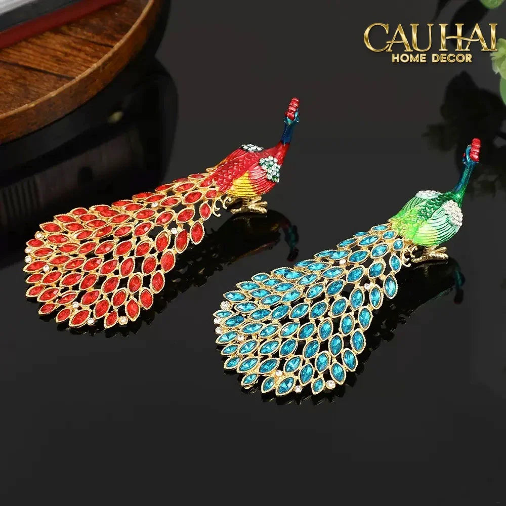 Lọ Trang Sức Khổng Tước Mini Lọ Lưu Trữ Trang Sức Jewelry Paon Box-CẬU HAI HOME DECOR