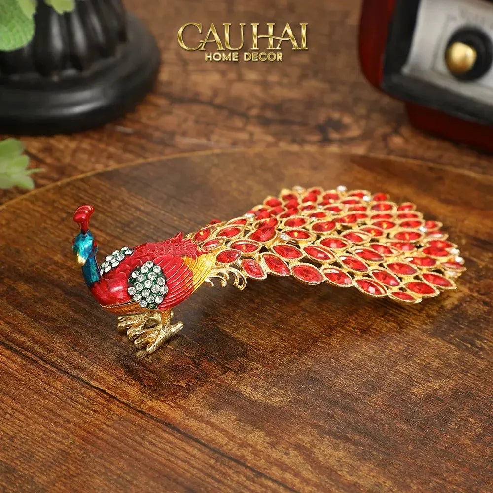 Lọ Trang Sức Khổng Tước Mini Lọ Lưu Trữ Trang Sức Jewelry Paon Box-HŨ TRANG TRÍ-Đối tác tại Trung Quốc theo từng đơn đặt hàng-CẬU HAI HOME DECOR
