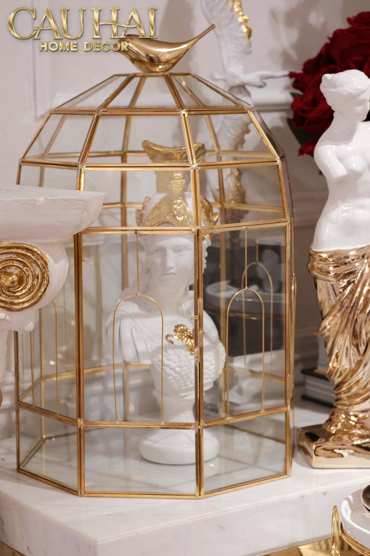 Lồng Kính Hoa Nghệ Thuật – Jardin Impérial H40-BÀN TRANG ĐIỂM-CẬU HAI HOME DECOR-CẬU HAI HOME DECOR