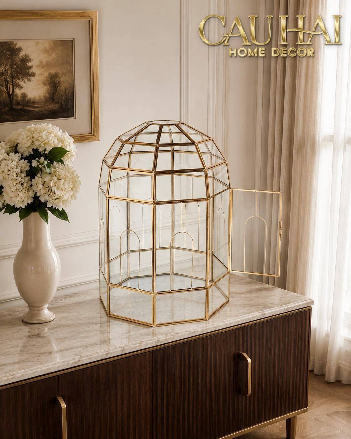Lồng Kính Hoa Nghệ Thuật – Jardin Impérial H40-BÀN TRANG ĐIỂM-CẬU HAI HOME DECOR-CẬU HAI HOME DECOR