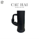 Ly Bia Thuỷ Tinh Đen Mờ - Black Hercules Arm 13x21 600Ml-LY THỦY TINH-CẬU HAI HOME DECOR