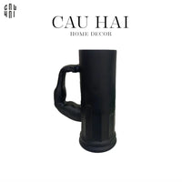 Ly Bia Thuỷ Tinh Đen Mờ - Black Hercules Arm 13x21 600Ml-LY THỦY TINH-CẬU HAI HOME DECOR