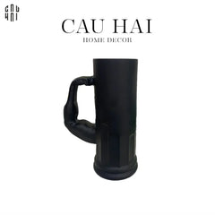 Ly Bia Thuỷ Tinh Đen Mờ - Black Hercules Arm 13x21 600Ml-LY THỦY TINH-CẬU HAI HOME DECOR