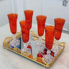 Ly Champagne PP Acrylic Đỏ Allure - PP Acrylic Ruby Red Flute Champagne Glasses H21 180ML-CẬU HAI HOME DECOR