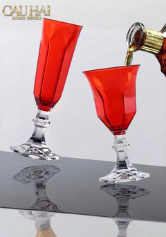 Ly Champagne PP Acrylic Đỏ Allure - PP Acrylic Ruby Red Flute Champagne Glasses H21 180ML-CẬU HAI HOME DECOR