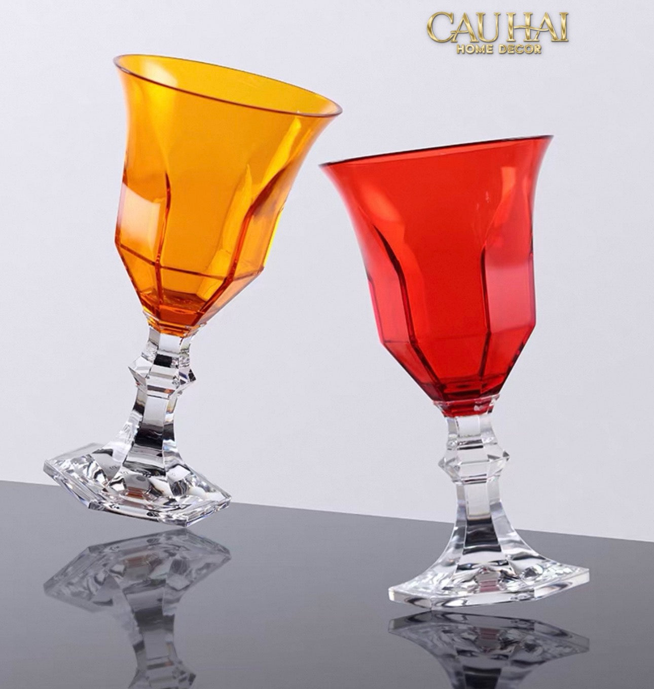 Ly Champagne PP Acrylic Đỏ Allure - PP Acrylic Ruby Red Flute Champagne Glasses H21 180ML-CẬU HAI HOME DECOR
