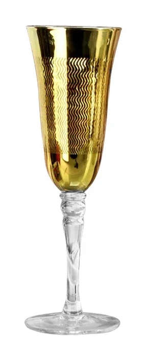 Ly Champagne Thuỷ Tinh Mạ Vàng Glorious of The Champion 22.3x7 180ml Allure Champagne Glasses