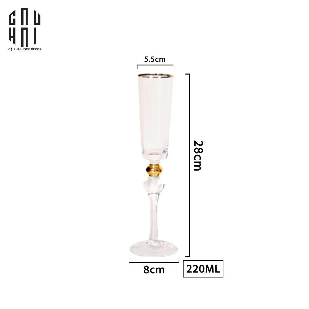 Ly Champagne Thuỷ Tinh Symphony 8x28 220ml Champagne Glasses-CẬU HAI HOME DECOR