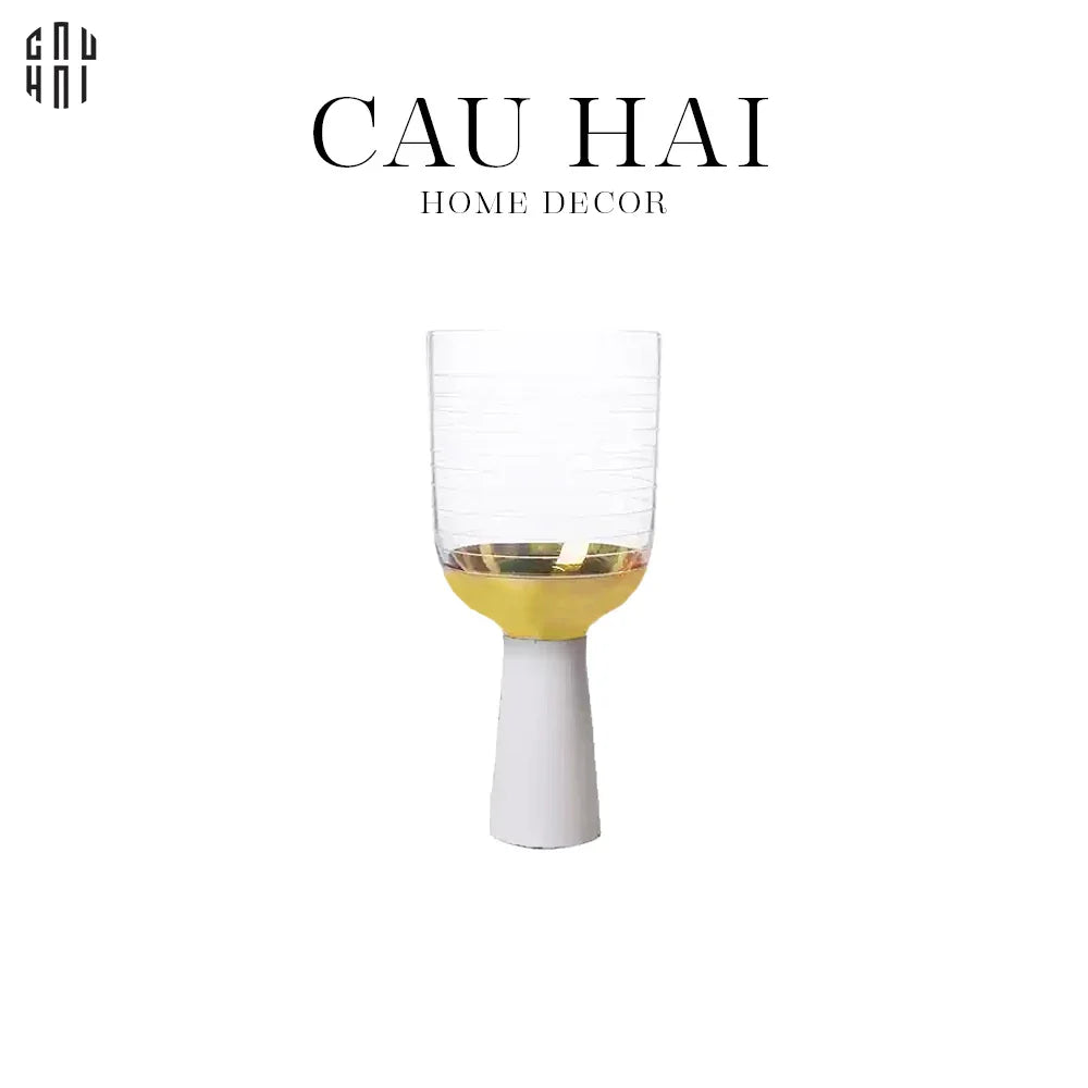 Ly Cocktails Thuỷ Tinh Trắng Opaline Mermaid - Aurealia Gold 19x8.6 400ml-LY THỦY TINH-CẬU HAI HOME DECOR