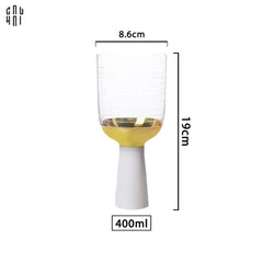 Ly Cocktails Thuỷ Tinh Trắng Opaline Mermaid - Aurealia Gold 19x8.6 400ml-LY THỦY TINH-CẬU HAI HOME DECOR