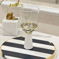 Ly Cocktails Thuỷ Tinh Trắng Opaline Mermaid - Aurealia Gold 19x8.6 400ml-LY THỦY TINH-CẬU HAI HOME DECOR