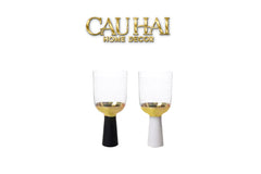 Ly Cocktails Thuỷ Tinh Trắng Opaline Mermaid - Aurealia Gold 19x8.6 400ml-CẬU HAI HOME DECOR