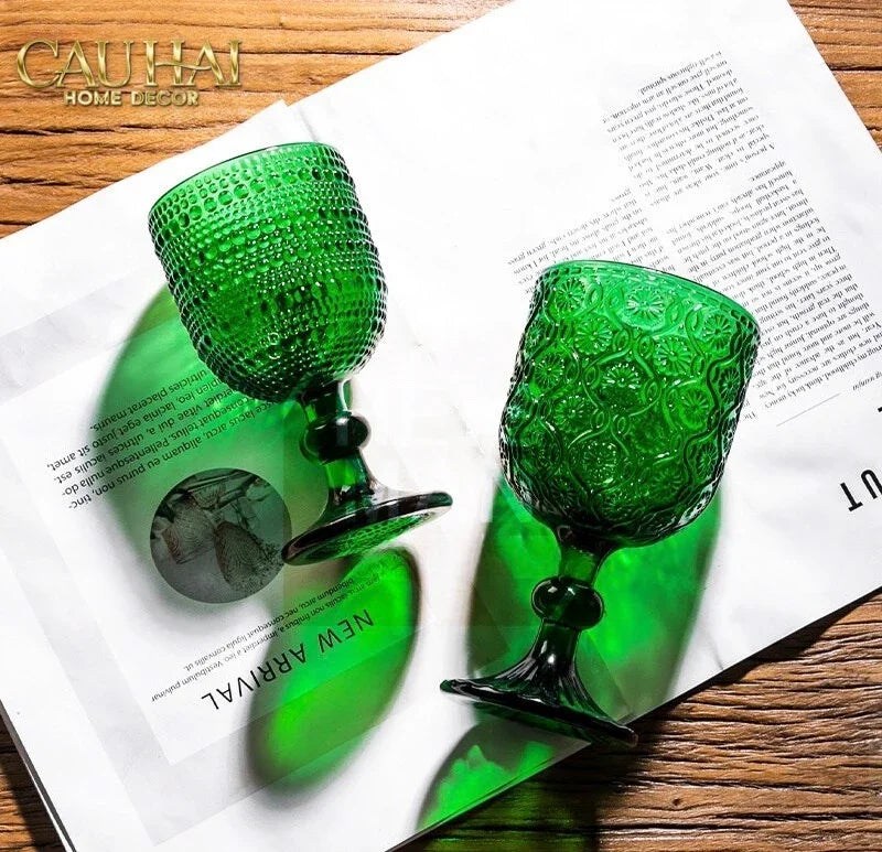 Ly Crystal Emerald Twist Cristalleries Goblet-CẬU HAI HOME DECOR