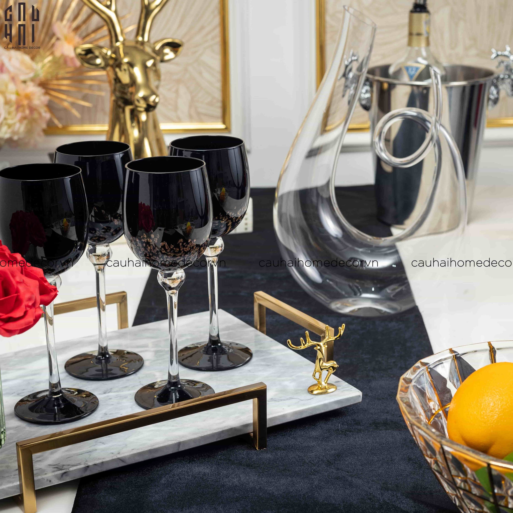 LY RƯỢU VANG GOLD DUST - CẬU HAI HOME DECOR