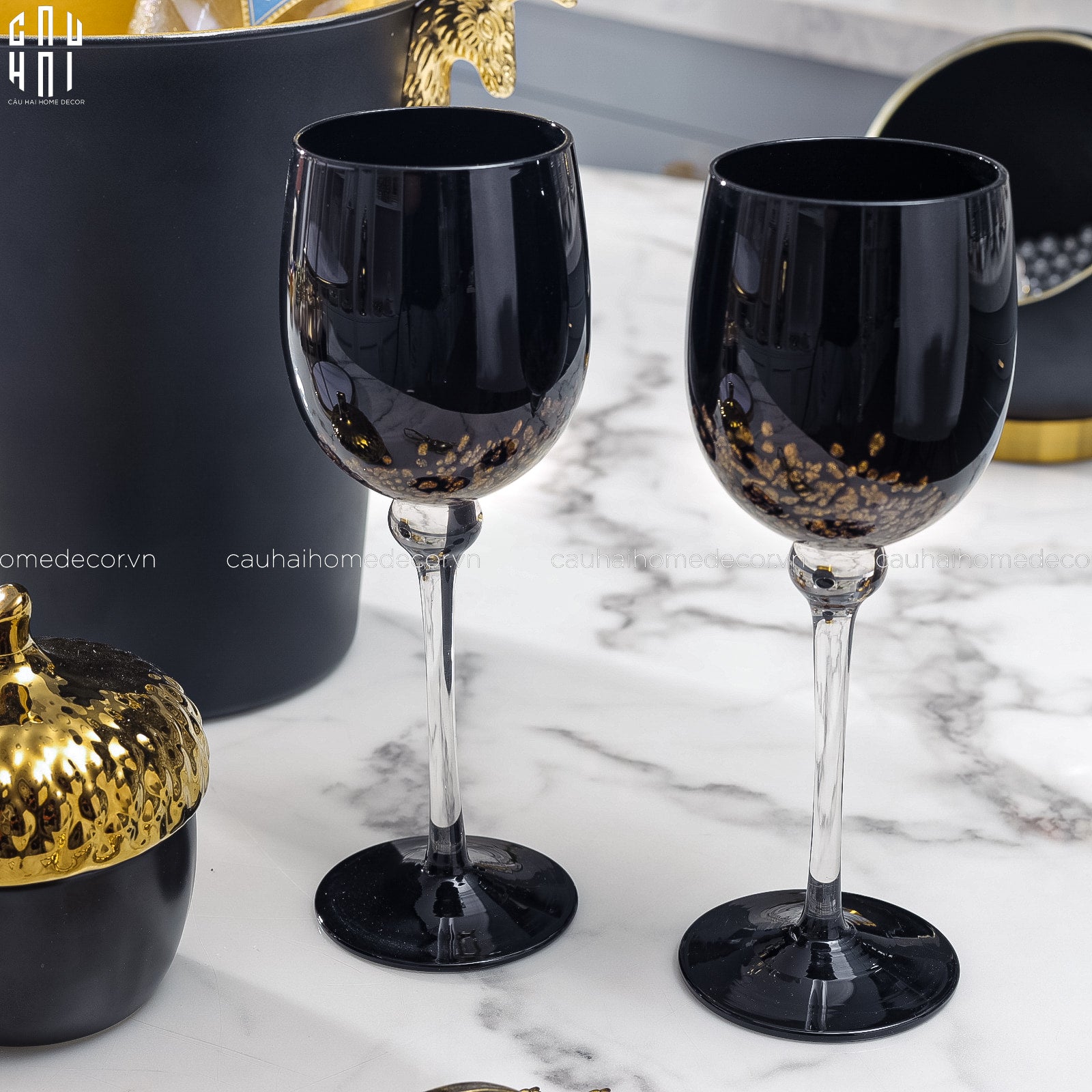 LY RƯỢU VANG GOLD DUST - CẬU HAI HOME DECOR