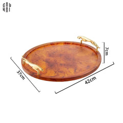 Maison Coutre - Khay Tròn Màu Hổ Phách Amber Savage D43-CẬU HAI HOME DECOR