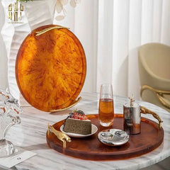 Maison Coutre - Khay Tròn Màu Hổ Phách Amber Savage D43-CẬU HAI HOME DECOR