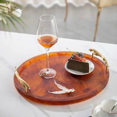 Maison Coutre - Khay Tròn Màu Hổ Phách Amber Savage D43-CẬU HAI HOME DECOR